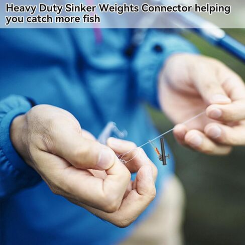 40 Pcs/ 4 Bags Fishing Line Sinker Slides Catfishing Rig with Metal Snaps ABS Slider Clip Connector Kit for Fishing Tackle in Saudi Arabia