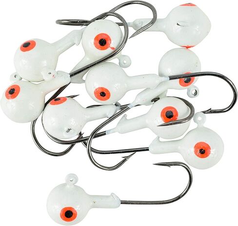 1/4-1oz White Ball Jig Heads - 10 Pack - 5 Sizes to Choose from in Saudi Arabia