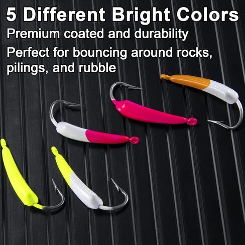 Dr.Fish 10 Pack Pompano Jigs Surf Fishing Jigs for Saltwater Banana Jig Heads Stand Up Jig High Carbon Steel O'Shaughnessy Hooks Beach Casting Redfish Halibut Striper in Saudi Arabia