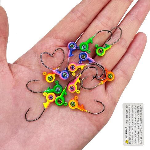 Crappie Jig Heads Crappie Jigs with 3D Eyes,40Packs Crappie Jigs Heads Crappie Lures Bass Trout Panfish Jig Heads for Fishing 1/32oz 1/16oz 1/8oz in Saudi Arabia