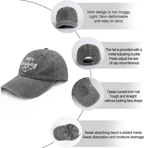 Book Lover Baseball Caps I'd Rather Be Reading Dad Hats, Vintage Hat for Women in Saudi Arabia