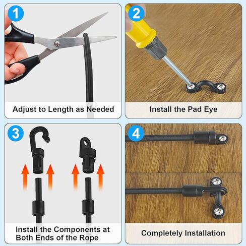 hlgree 9.8 أقدام قابل للتعديل حامل حزام قضيب الصيد، أشرطة حامل قضيب التعادل لأسفل مع حلقات سطح السفينة وسادة العين لصيد قوارب الكاياك، حزام عمود الصيد، قضيب تامر قضيب تثبيت حزام حفظ التعادل - 1/4 بوصة in Kuwait
