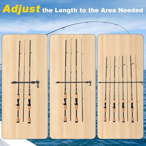 hlgree 9.8 أقدام قابل للتعديل حامل حزام قضيب الصيد، أشرطة حامل قضيب التعادل لأسفل مع حلقات سطح السفينة وسادة العين لصيد قوارب الكاياك، حزام عمود الصيد، قضيب تامر قضيب تثبيت حزام حفظ التعادل - 1/4 بوصة in Kuwait