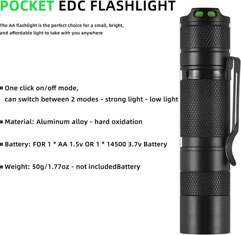 شعلة جيب صغيرة بقلم AA، شعلة LED بسلسلة مفاتيح مقاومة للماء فائقة السطوع، شعلة محمولة مع مشبك، تعمل ببطاريات AA أو 14500، شعلة LED للقراءة الليلية أو الإضاءة اليومية in Saudi Arabia