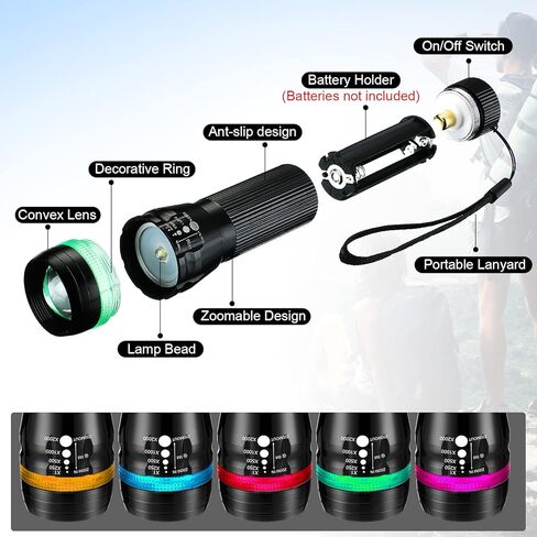 10 قطع مصباح يدوي LED زوومابلي ضوء فلاش مشرق مشاعل صغيرة مصباح جيب صغير مصباح يدوي مقاوم للماء مشاعل محمولة 3 أوضاع للتخييم والجري والطوارئ والاستخدام الخارجي in Kuwait