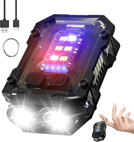 N11 Clip Magnetic Mini EDC Flashlight 1000 Lumens Keychain Flashlights 8 Modes Pocket Flash Light with White Red Blue Lights Small Flashlight for Camping,Running,Emergency,Hiking(Black) in Saudi Arabia