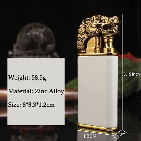 Double Flame Lighter,Tiger Luminous Lighter,Unique Lighter Creative Metal Torch Windproof Soft or Jet Flame Switchable Butane Lighter Gift for Men (Butane Not Included) (Blue-Tiger) in Saudi Arabia