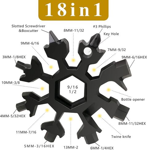 18-in-1 Stainless Steel Snowflake Keychain Multi-Tool Portable Keychain Screwdriver Bottle Opener Tool for Outdoor Camping Gift for Valentine's Day, Birthday, and Happy New Year (Multi 6 PACK) in Saudi Arabia