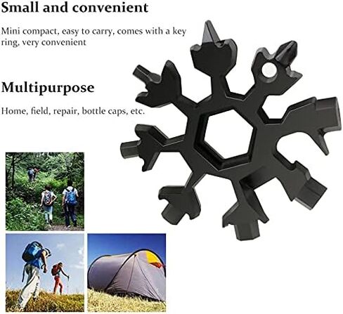 18-in-1 Stainless Steel Snowflake Keychain Multi-Tool Portable Keychain Screwdriver Bottle Opener Tool for Outdoor Camping Gift for Valentine's Day, Birthday, and Happy New Year (Multi 6 PACK) in Saudi Arabia