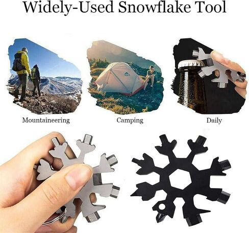 18-in-1 Stainless Steel Snowflake Keychain Multi-Tool Portable Keychain Screwdriver Bottle Opener Tool for Outdoor Camping Gift for Valentine's Day, Birthday, and Happy New Year (Multi 6 PACK) in Saudi Arabia
