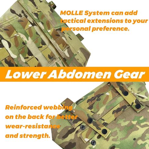 Tactical Crotch Protective Panel - Lower Abdomen Platform Groin Protector 500D Nylon Molle Strap with Foam Inset Padding in Saudi Arabia