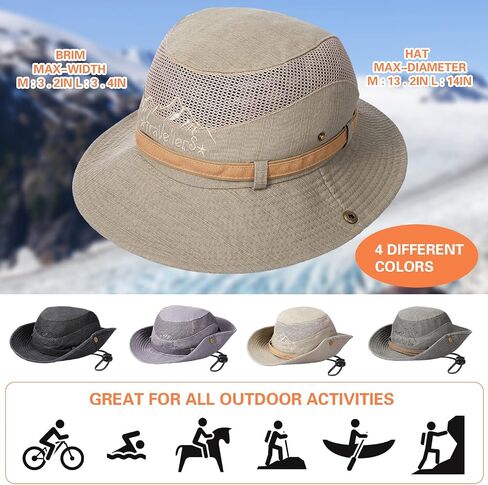 4 Pcs Wide Brim Sun Hat UPF 50 Bucket Fishing Hat Breathable Cotton Embroidery Jungle Hat Foldable Sun Protection Safari Boonie Cap for Men Women Summer Outdoor, 57-61cm, 4 Colors Multicolor in Saudi Arabia