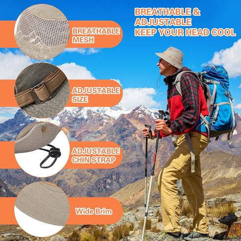 4 Pcs Wide Brim Sun Hat UPF 50 Bucket Fishing Hat Breathable Cotton Embroidery Jungle Hat Foldable Sun Protection Safari Boonie Cap for Men Women Summer Outdoor, 57-61cm, 4 Colors Multicolor in Saudi Arabia