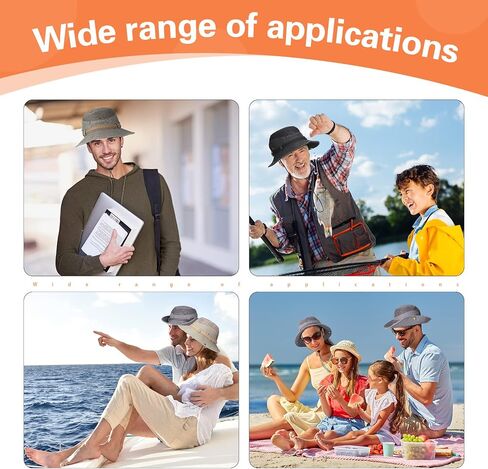 4 Pcs Wide Brim Sun Hat UPF 50 Bucket Fishing Hat Breathable Cotton Embroidery Jungle Hat Foldable Sun Protection Safari Boonie Cap for Men Women Summer Outdoor, 57-61cm, 4 Colors Multicolor in Saudi Arabia