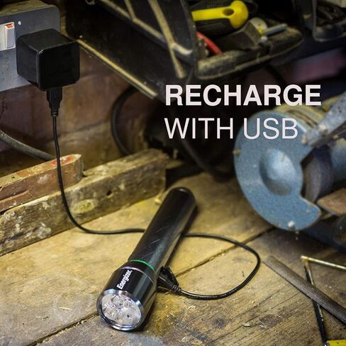Energizer Rechargeable LED Flashlights, High-Powered Flash Lights, 1000+ Lumens, Water Resistant, Heavy Duty Metal Body, USB Cable Included in Saudi Arabia