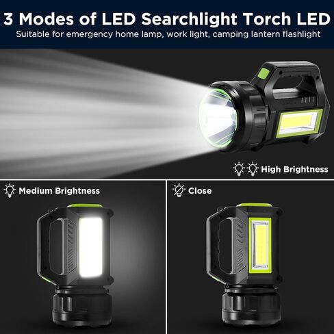 أضواء كاشفة قابلة لإعادة الشحن، مصباح يدوي LED فائق السطوع، مصباح يدوي قابل لإعادة الشحن، 1000 لومن وضعين، كشاف LED 2400 مللي أمبير في الساعة، مصباح يدوي USB محمول، فانوس LED للتخييم في الهواء الطلق، مصباح يدوي للطوارئ in Kuwait
