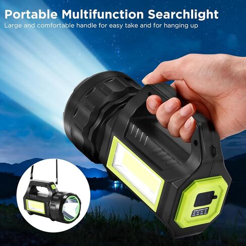 أضواء كاشفة قابلة لإعادة الشحن، مصباح يدوي LED فائق السطوع، مصباح يدوي قابل لإعادة الشحن، 1000 لومن وضعين، كشاف LED 2400 مللي أمبير في الساعة، مصباح يدوي USB محمول، فانوس LED للتخييم في الهواء الطلق، مصباح يدوي للطوارئ in Kuwait