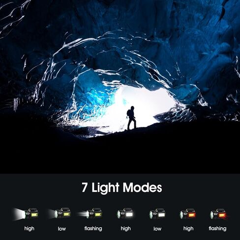 ONEVER Rechargeable Spotlights Handheld Flashlight LED Super Bright Rechargeable Flashlight, 2 Modes LED Searchlight 1200mAh Hand Flashlight Portable LED Lantern Outdoor Camping Emergency Flashlight in Saudi Arabia