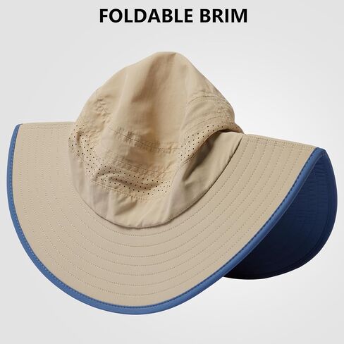 UPF 50+ Foldable Birm Water-Resistant Sun Bucket Hat with Laser Perforated Mesh Adjustable for Men Women Outdoor in Saudi Arabia