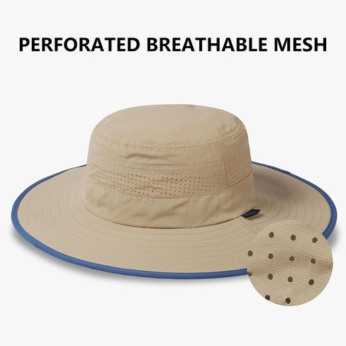 UPF 50+ Foldable Birm Water-Resistant Sun Bucket Hat with Laser Perforated Mesh Adjustable for Men Women Outdoor in Saudi Arabia