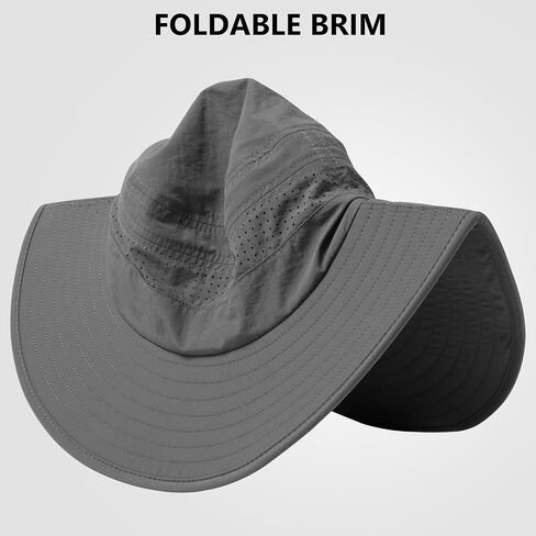 UPF 50+ Foldable Birm Water-Resistant Sun Bucket Hat with Laser Perforated Mesh Adjustable for Men Women Outdoor in Saudi Arabia