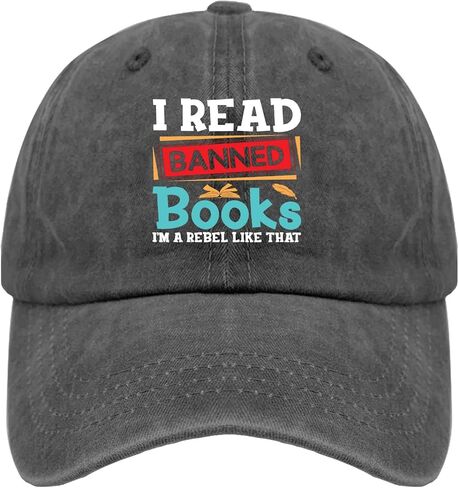 Hats I Read Banned Books I'm A Rebel Like That Dad Hat, Vintage Caps for Men in Saudi Arabia
