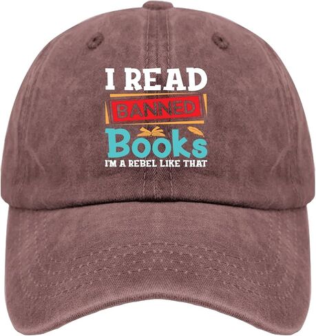 Hats I Read Banned Books I'm A Rebel Like That Dad Hat, Vintage Caps for Men in Saudi Arabia