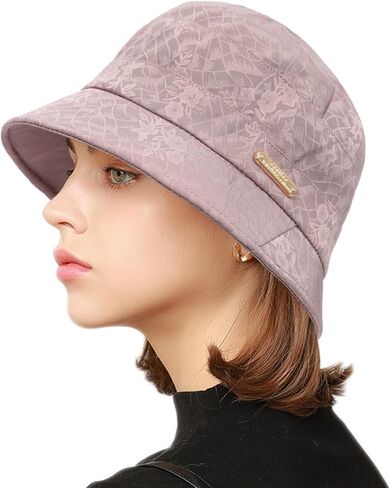 Women's Foldable 1920s Vintage Cloche Bucket Hat Lady Bowler Caps Church Tea Party Sun Hats in Kuwait