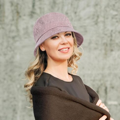 Women's Foldable 1920s Vintage Cloche Bucket Hat Lady Bowler Caps Church Tea Party Sun Hats in Kuwait