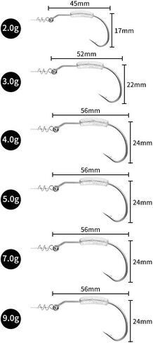 JOHNCOO 6pcs/pack Swimbait Weighted Hook with Twistlock Silver or Gold Underspin Superline Spring Hook for Soft Lures 0.11oz 0.18oz 0.25oz 0.32oz in Saudi Arabia