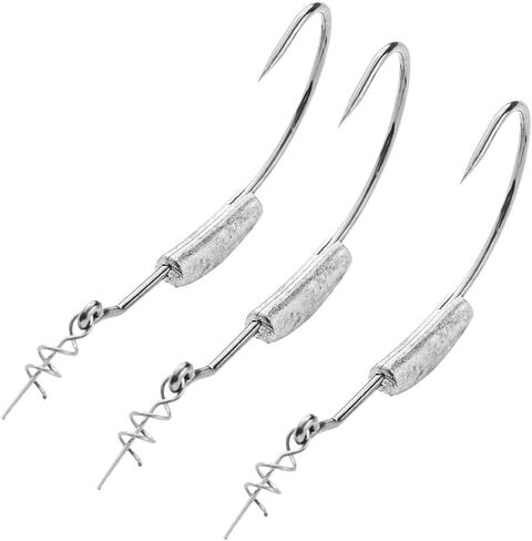 JOHNCOO 6pcs/pack Swimbait Weighted Hook with Twistlock Silver or Gold Underspin Superline Spring Hook for Soft Lures 0.11oz 0.18oz 0.25oz 0.32oz in Saudi Arabia