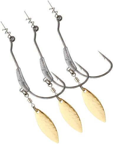 JOHNCOO 6pcs/pack Swimbait Weighted Hook with Twistlock Silver or Gold Underspin Superline Spring Hook for Soft Lures 0.11oz 0.18oz 0.25oz 0.32oz in Saudi Arabia