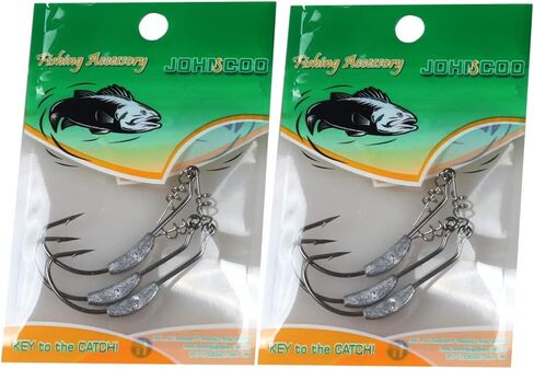 JOHNCOO 6pcs/pack Swimbait Weighted Hook with Twistlock Silver or Gold Underspin Superline Spring Hook for Soft Lures 0.11oz 0.18oz 0.25oz 0.32oz in Saudi Arabia