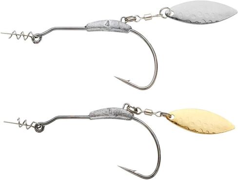 JOHNCOO 6pcs/pack Swimbait Weighted Hook with Twistlock Silver or Gold Underspin Superline Spring Hook for Soft Lures 0.11oz 0.18oz 0.25oz 0.32oz in Saudi Arabia