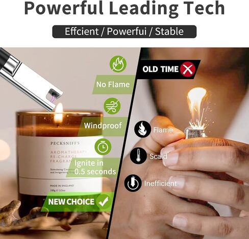 2 ولاعة كهربائية قابلة لإعادة الشحن عبر USB مع شاشة LED، خطاف تعليق، قفل أمان، 7.3 بوصة، أسود سبج in Saudi Arabia