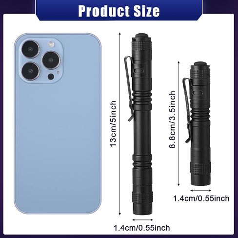Zhehao 30 Pcs Mini Led Flashlight Bright Aluminum Penlight Flashlights with Clip Small Water Resistant Pocket Flash Light for Night Reading Emergency Hurricane(White Light, 3.5 Inch) in Saudi Arabia