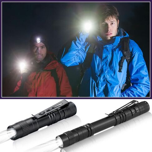 Zhehao 30 Pcs Mini Led Flashlight Bright Aluminum Penlight Flashlights with Clip Small Water Resistant Pocket Flash Light for Night Reading Emergency Hurricane(White Light, 3.5 Inch) in Saudi Arabia