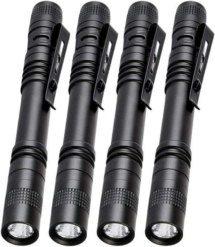 MODOAO LED Penlight مصباح يدوي تكتيكي، 4 قطع 200LM Penlight مصباح يدوي تكتيكي مع مشبك جيب Penlight ضوء الطوارئ المحمول (4 قطع) in Kuwait