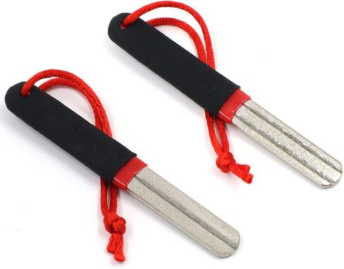 2Pcs Fishing Hook Sharpener, Diamond Fish Hook Sharpeners, Double Side Fine Fish Hook File 180/400 Grits, Portable Grinding Tool for Saltwater Freshwater Ice Fishing Sports (Black) in Saudi Arabia