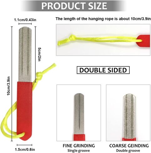 قطعتان من مبراة خطاف الصيد، مبراة خطاف صيد ماسي، مبرد خطاف سمك ناعم مزدوج الجانب 180/400 حبيبة، أداة طحن محمولة لرياضات صيد الأسماك في المياه المالحة والمياه العذبة (أسود) in Kuwait