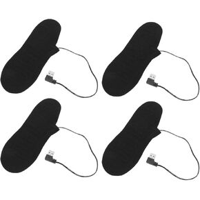 4 Pcs Electric Heated Insoles Foot Warmers USB Rechargeable High Temperature for Winter Outdoor Activities