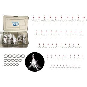 50psc High Carbon Steel Treble Hooks and 15 pcs for Split Rings for Fishing Lures