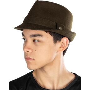 Funky Junque Mens Fedora Hats for Men Fashion Trilby Short Brim Wool Vintage Church Dress Hats Classic Winter Teardrop