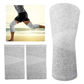 Bamboo Charcoal Knee Sleeve Elastic Warm Knee Brace Knee Pads Unisex Protective Knee Support For Arthritis Joint Pain Relief Recovery Circulation Improvement(L - Gray)