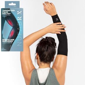 Arm Compression Sleeve for Pain Relief, Medicine-Infused Elbow and Arm Sleeve, Arm Sleeves for Women and Men with Arthritis, Tennis Elbow, Muscle Pain and Muscle Soreness