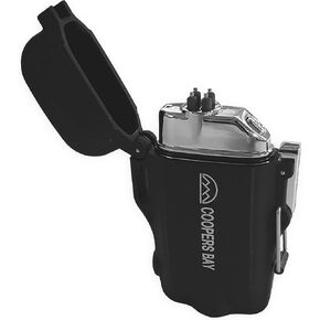 Rechargeable Dual Arc Lighter - Multifunctional Electric Arc Lighter and Flashlight Combo - Great Waterproof Lighter or Firestarter for Camping, Hiking, Survival, Home - (Black)
