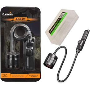 Fenix AER-05 remote pressure switch for TK16V2/TK28 TAC/PD36 TAC with EdisonBright battery carrying case bundle
