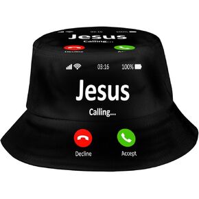 Christian Jesus Cross Bucket Hat for Adults Men Women Teenagers