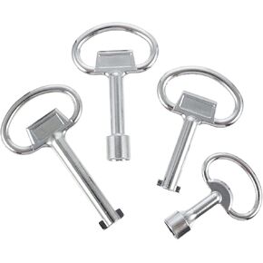 DOITOOL 4pcs Electrical Cabinet Key Zinc Alloy Water Meter Box Safety Key Triangle Socket Spanner Key for Triangle Panel Lock