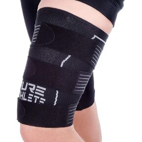 Thigh Compression Sleeve – Adjustable Straps Quad Wrap Support Brace, Hamstring Upper Leg